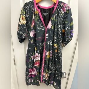 Love Kyla Floral Button-Down Puff Sleeve Dress, size Large